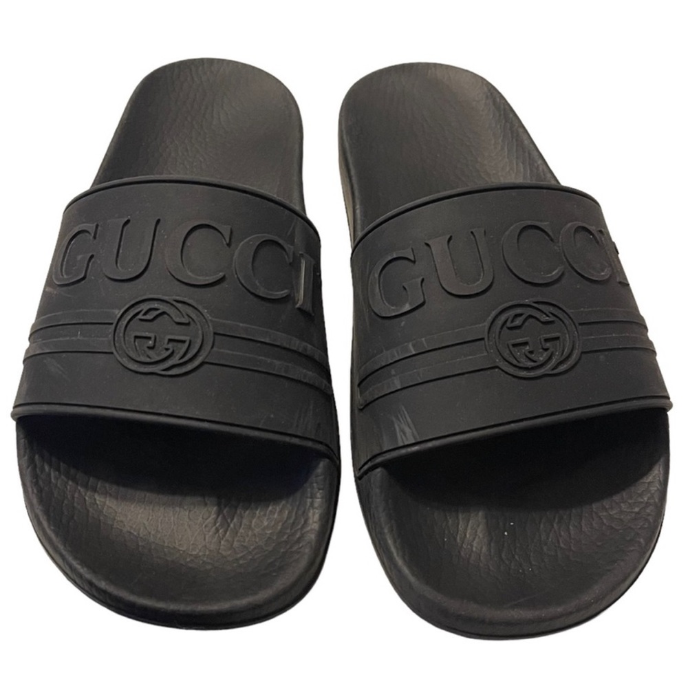 GUCCI Black Rubber Sandals Slides